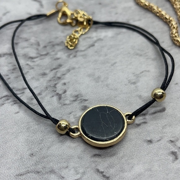 Boho Chic Black Marble Beaded Layering Bracelet Set - Picture 11 of 13